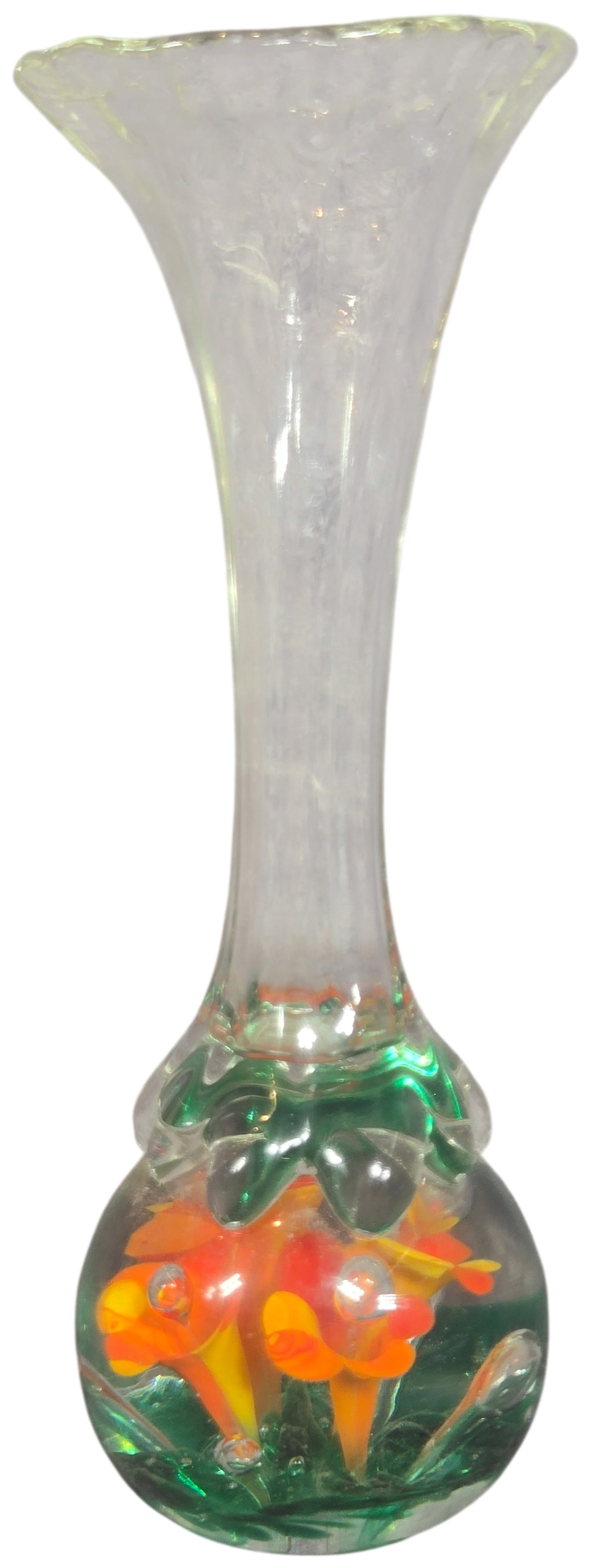 Maud and Bob St. Clair Art Glass Trumpet Paperweight Vase (1 of 5)