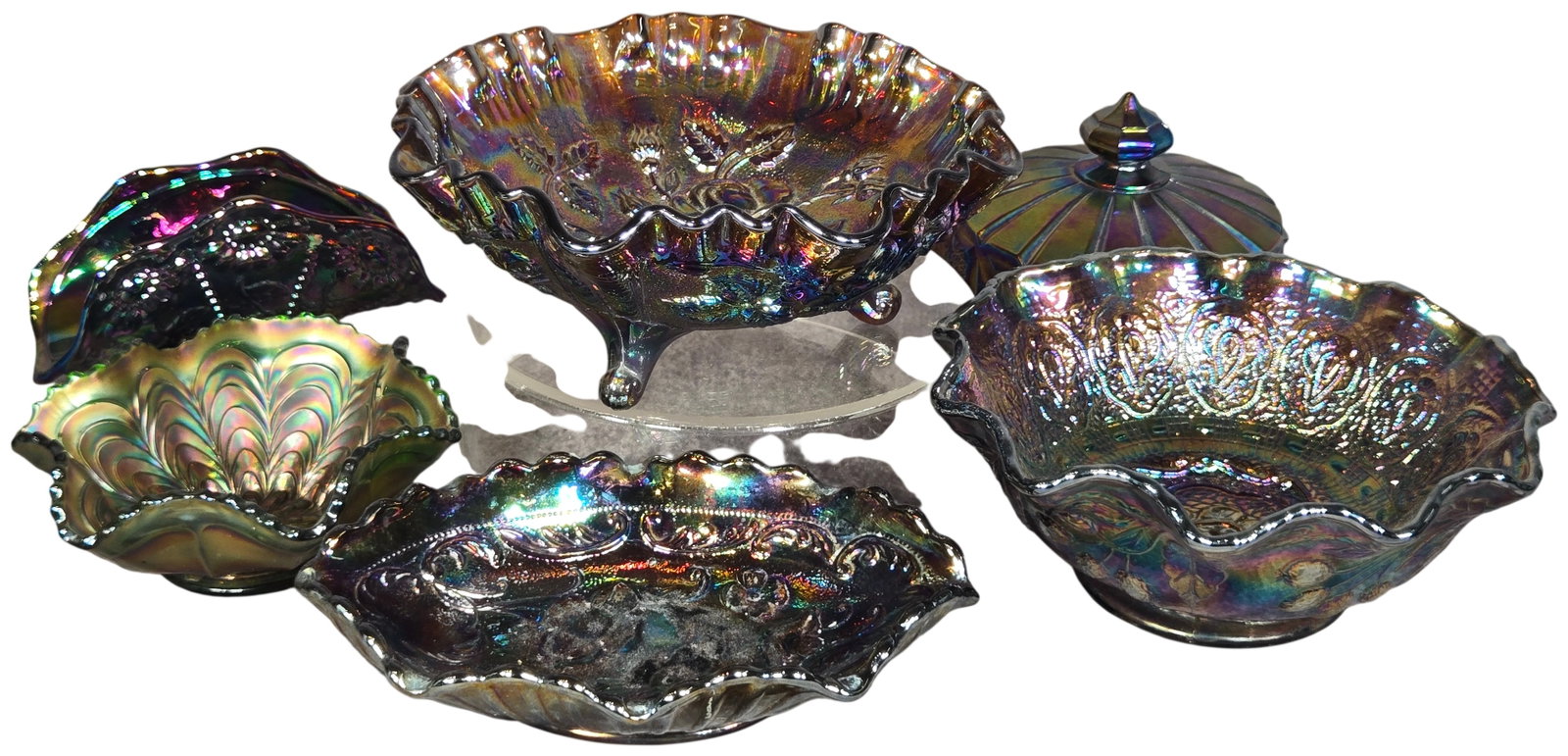 An Assortment of Fenton Iridescent Carnival Glass Tableware (1 of 18)