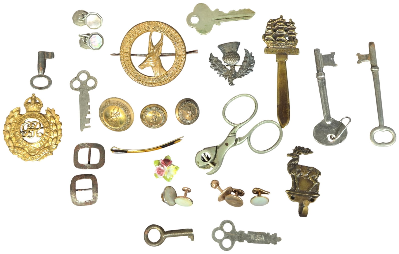 An Assortment of British and Commonwealth Militaria, Vintage Keys, and Personal Effects (1 of 8)