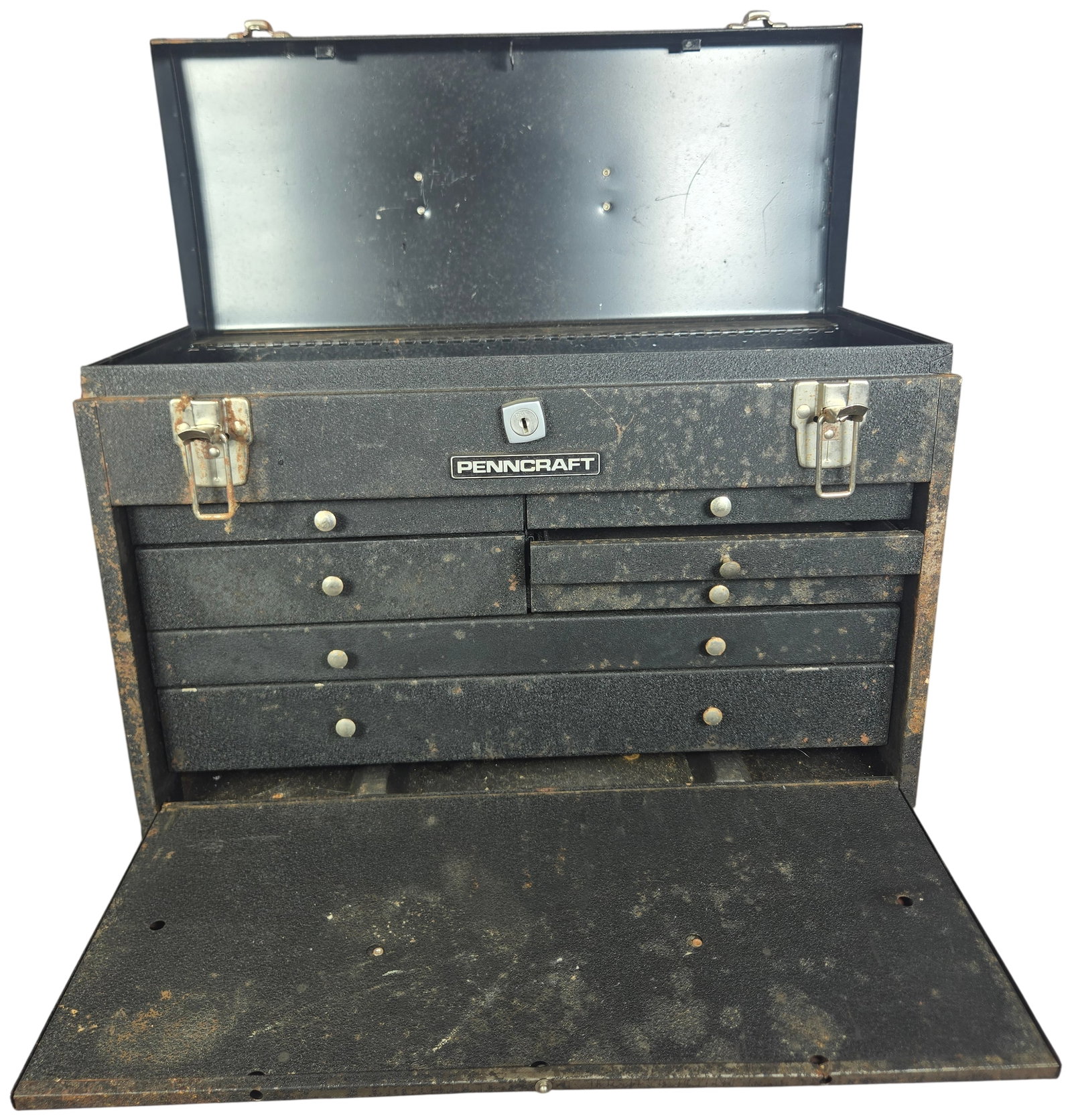 Vintage Penncraft Portable Six-Drawer Metal Machinist Tool Box (1 of 7)