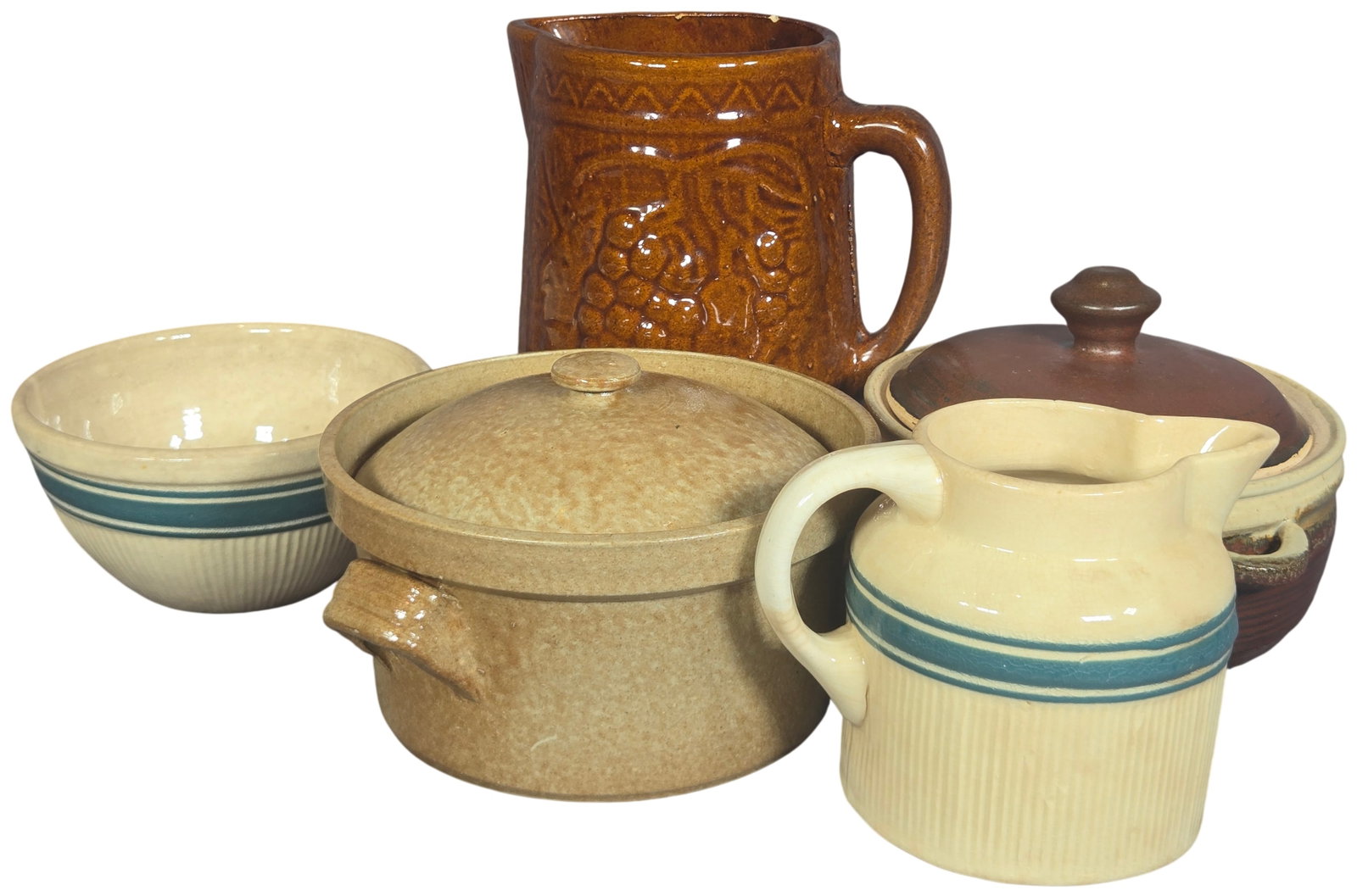 A Collection of Five Assorted American Utilitarian Pottery Pieces (1 of 19)