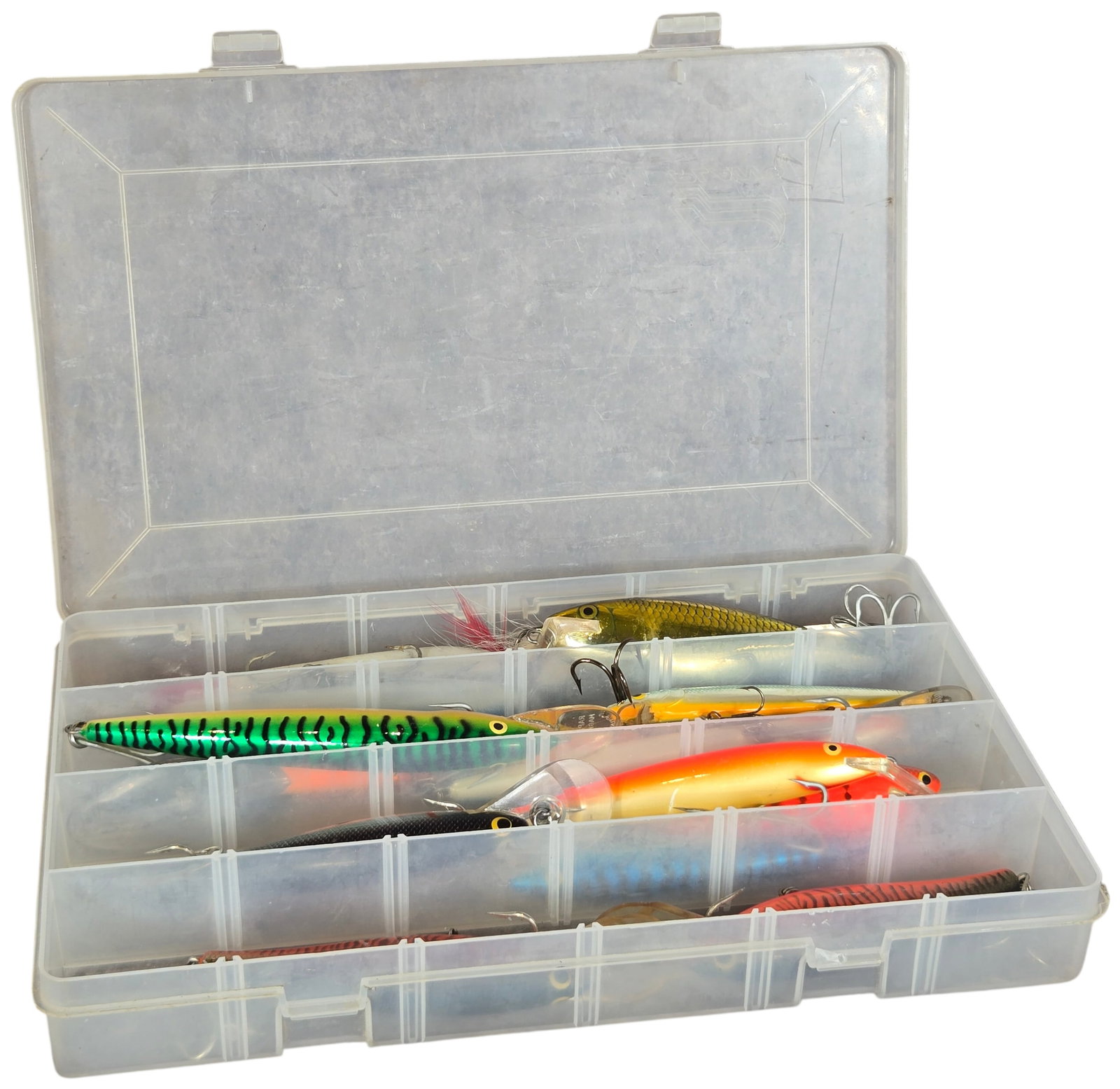 An Assortment of Bagley, Rapala, and Dardevle Fishing Lures in a Plano Tackle Box (1 of 8)