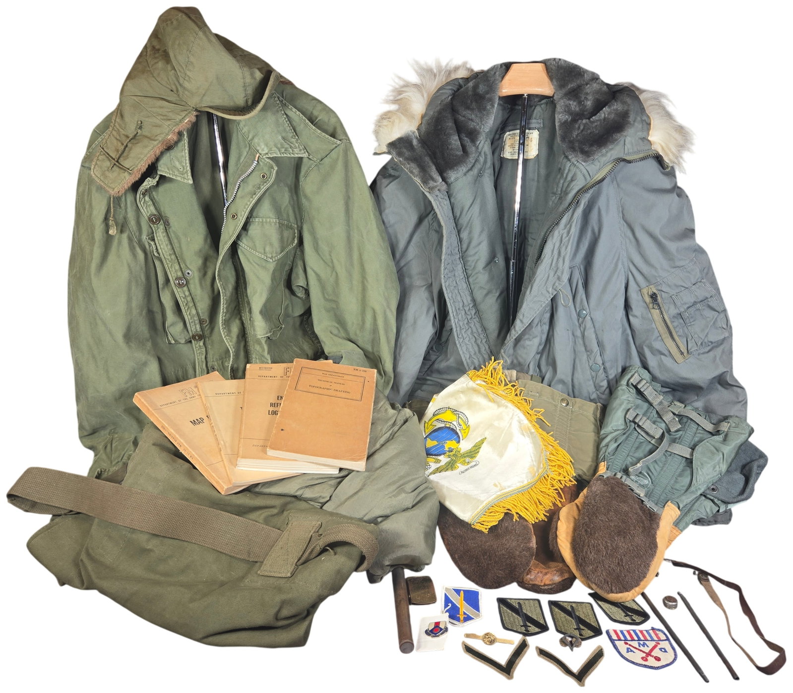 A Collection of United States Military Outerwear including USAF N-3B Parka and M-1951 Field Jacket (1 of 20)