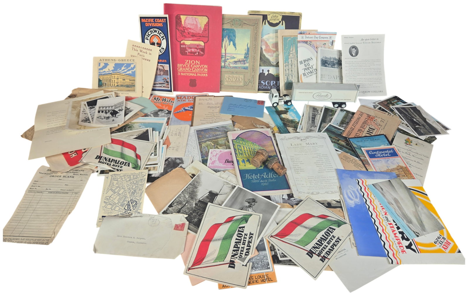 A Large Collection of Vintage International Travel Ephemera, Postcards, and Correspondence, circa (1 of 16)