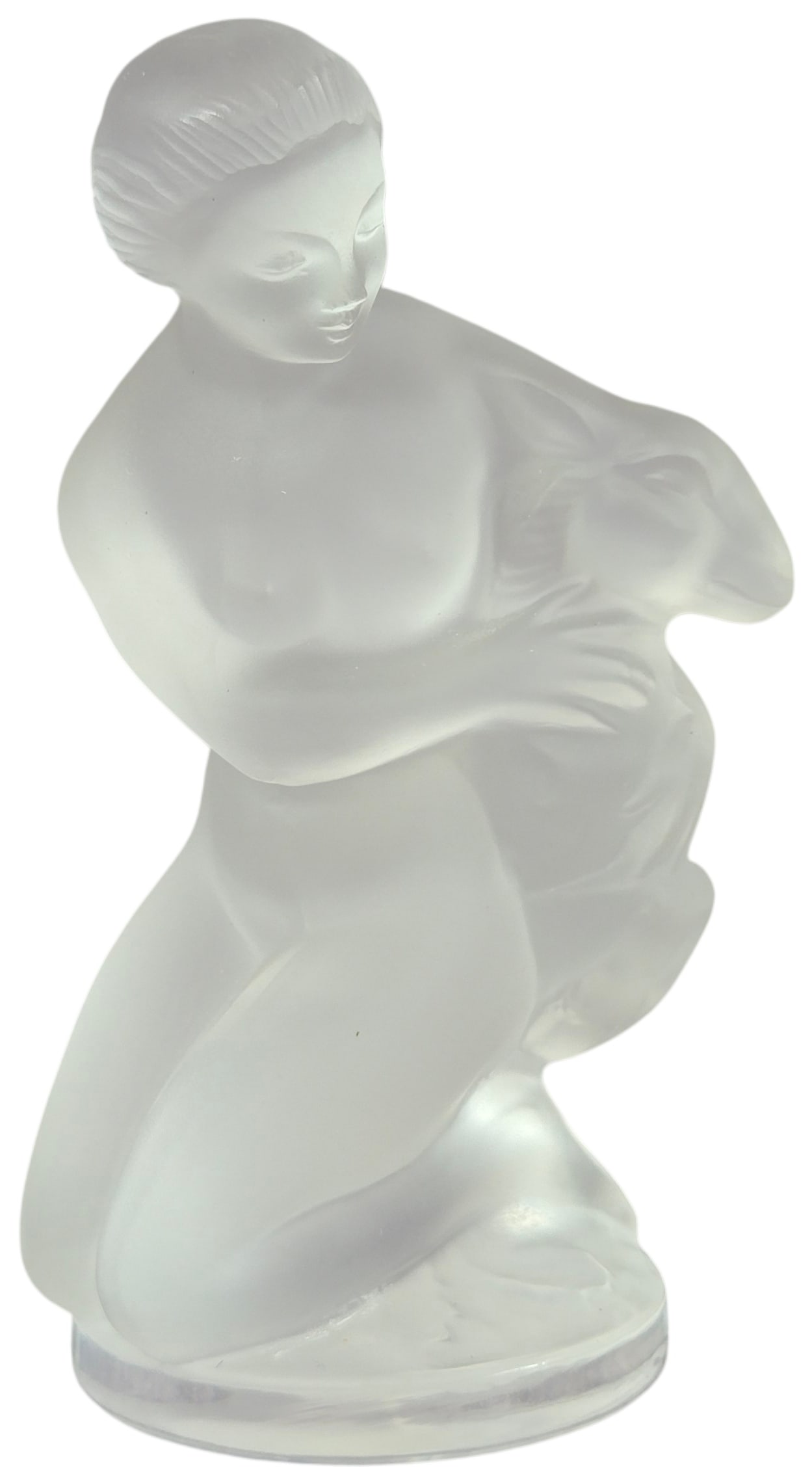 Lalique Frosted Crystal Diane Diana the Huntress with Fawn Figurine (1 of 7)