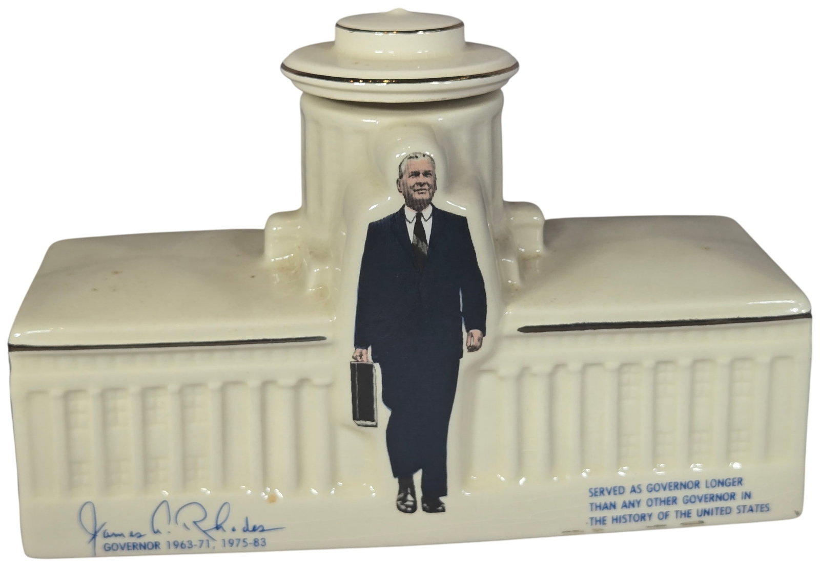 Kingwood Ceramics Governor James A. Rhodes Ohio State Capitol Commemorative Decanter (1 of 8)