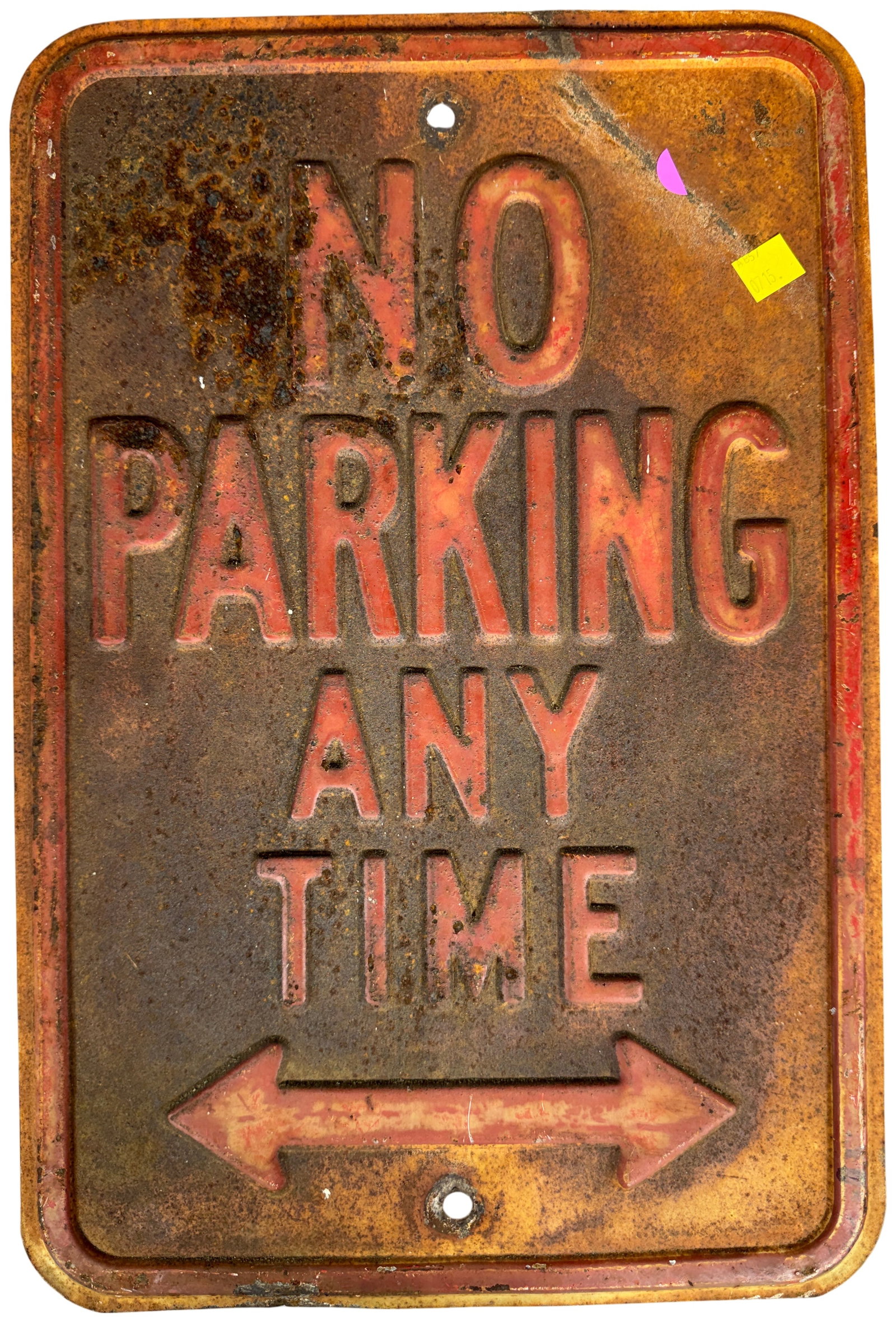 Vintage Embossed No Parking Any Time Road Sign (1 of 13)