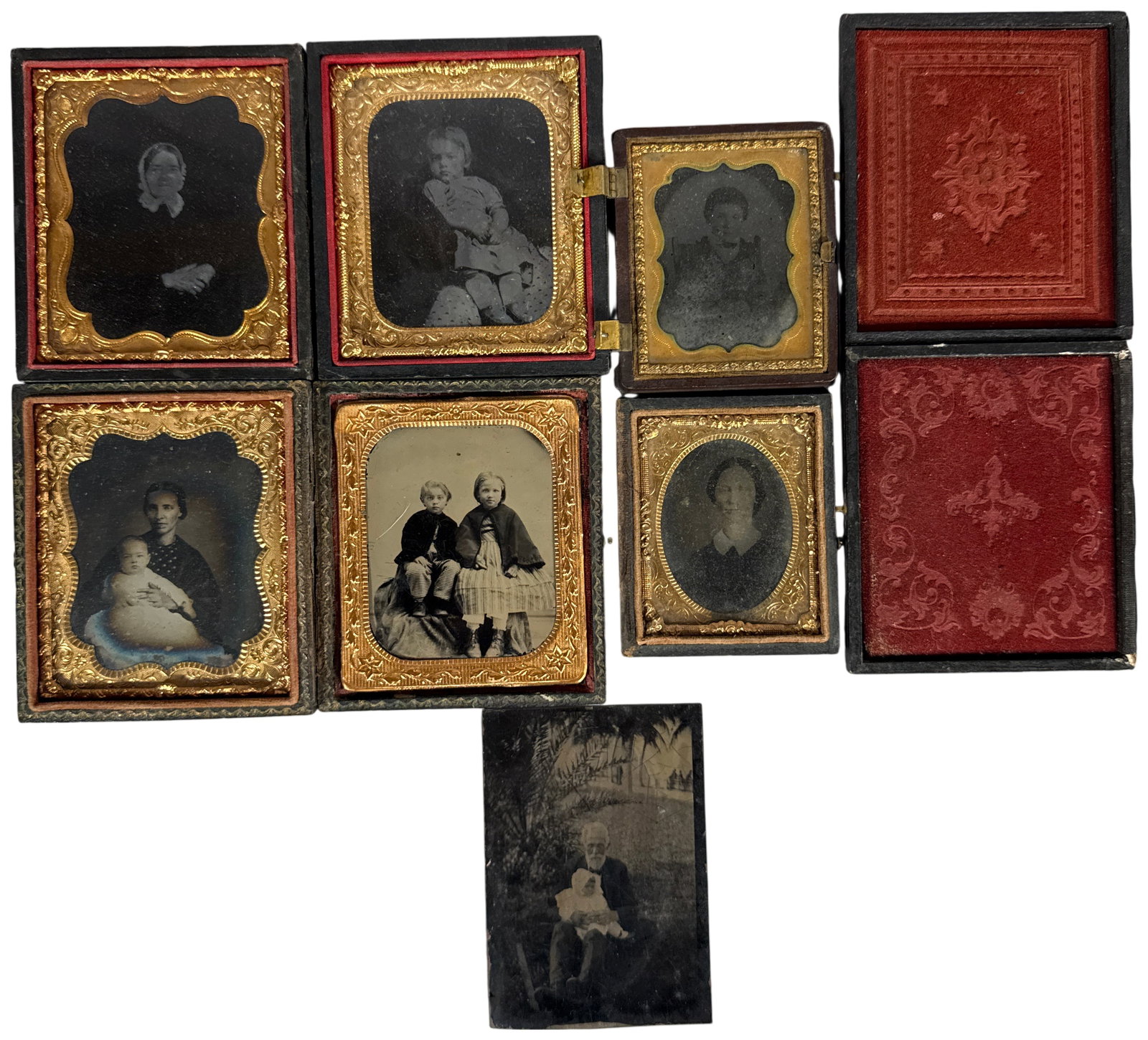 A Group of Seven Mid-19th Century Daguerreotypes, Ambrotype, and Tintype (1 of 19)