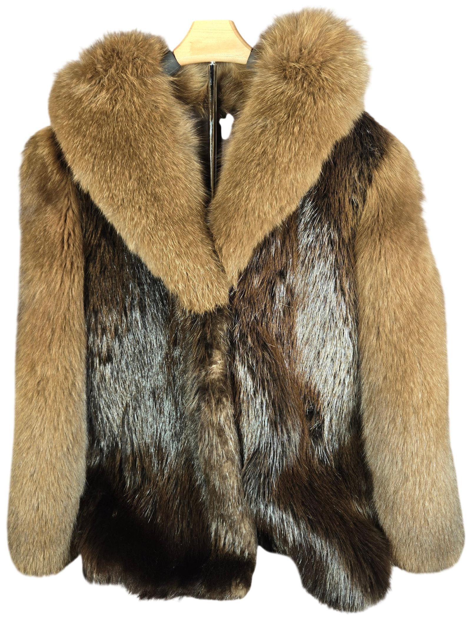 Vintage DASCO Two-Tone Red and Silver Fox Fur Jacket (1 of 5)