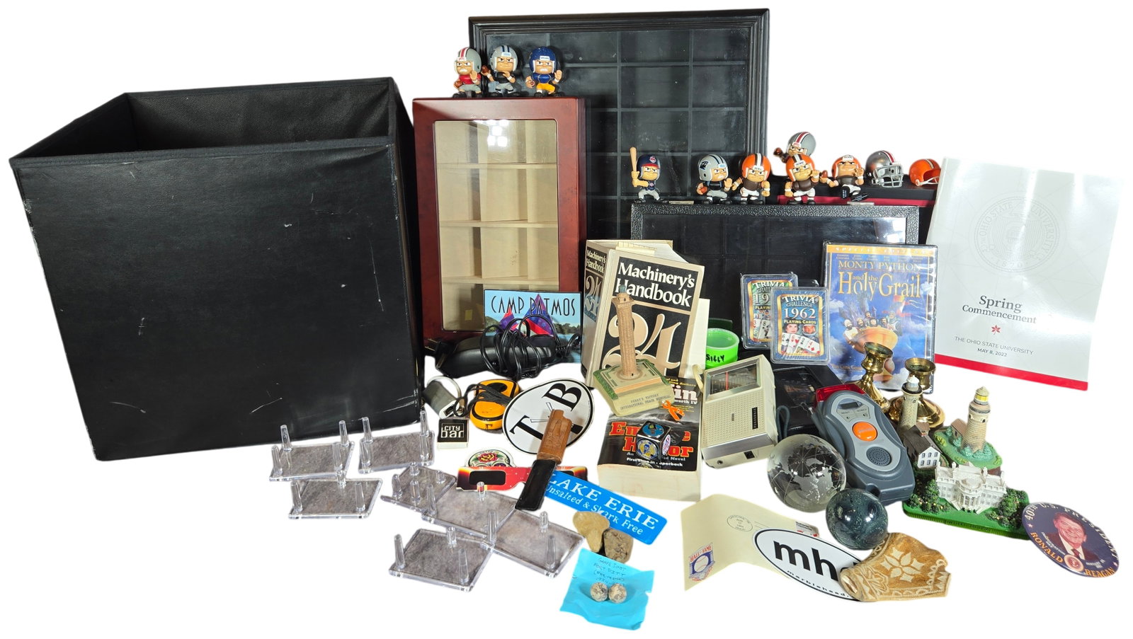 A Collection of Sports Memorabilia, Historical Artifacts, Display Cases, and Media (1 of 20)