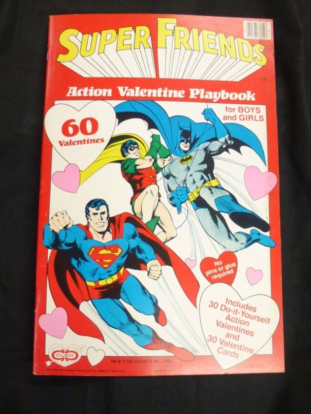 Super Friends Action Superman Valentine Book.: Shipping 10.