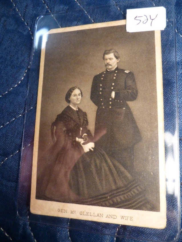 CDV - Union General McClellan and wife.: Shipping 5.