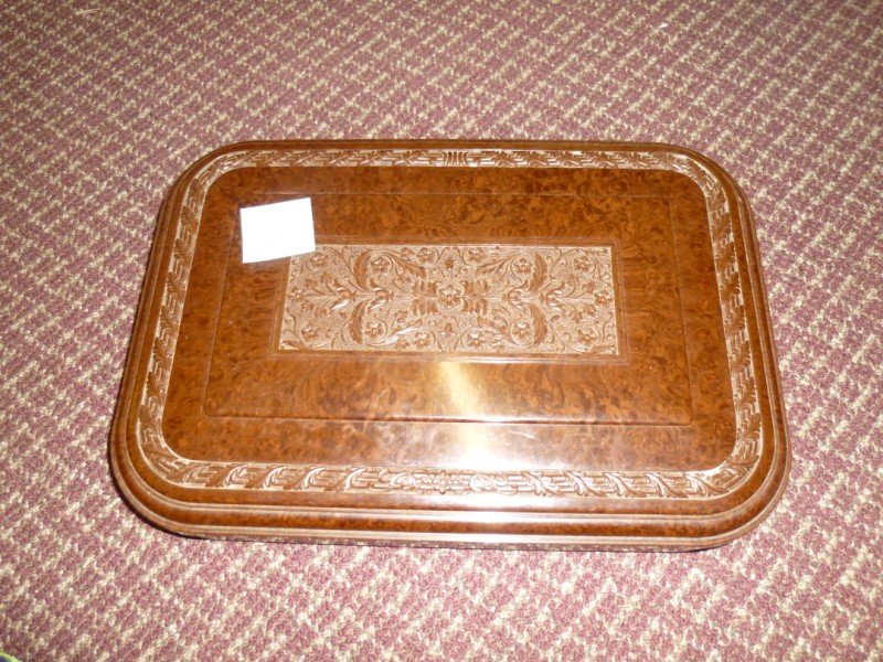 Unusual plastic flatware box.: Retro style. Looks like a coffin. Shipping 17.50