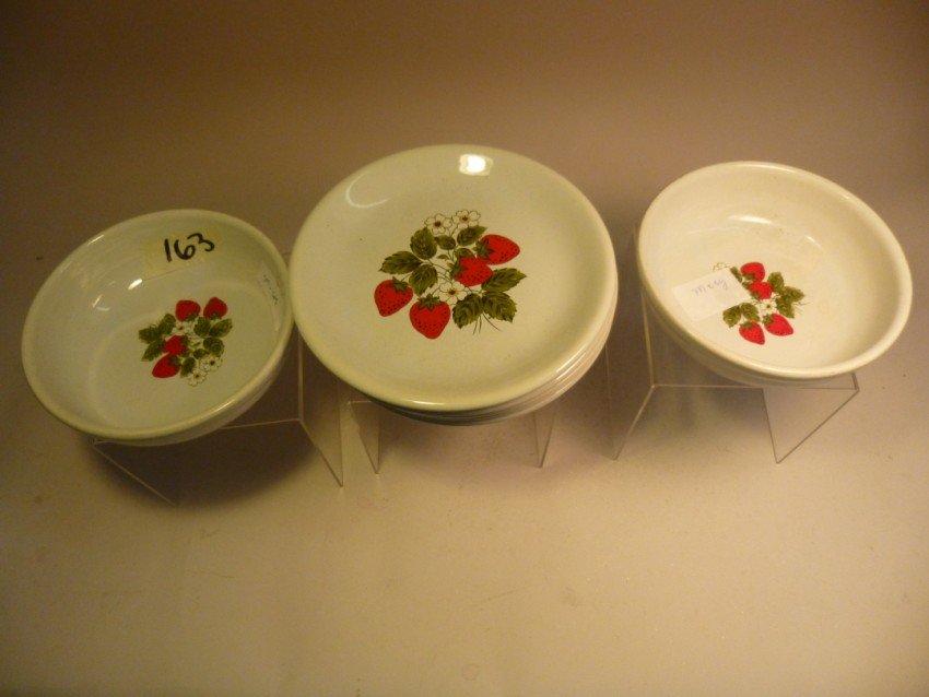 McCoy Strawberry Plates and Bowls Set.: Shipping 25