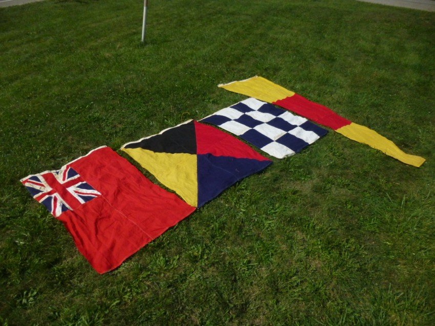 Group lot of WWII British Naval Signal Flags.: Quite large. A great grouping. Shipping 20.