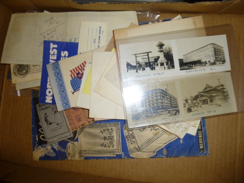 Ephemera group lot: Railroad, airline, bus, Japanese Photos, Advertising etc. Shipping 7.50