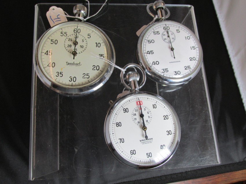 Two vintage Wakmann Mechanical Stopwatches PLUS: PLUS one other. All need repair. Shipping $10. We combine shipping for purchases of three or more lots by adding the shipping amount for each item purchased, and then reducing the shipping total by 25