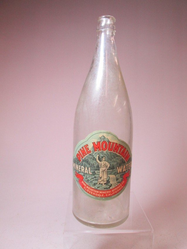 Pine Mountain Mineral Water Bottle: With Label. Height: 12" Shipping 12.50 We do combine shipping. To see how we combine shipping, please read our terms and conditions.