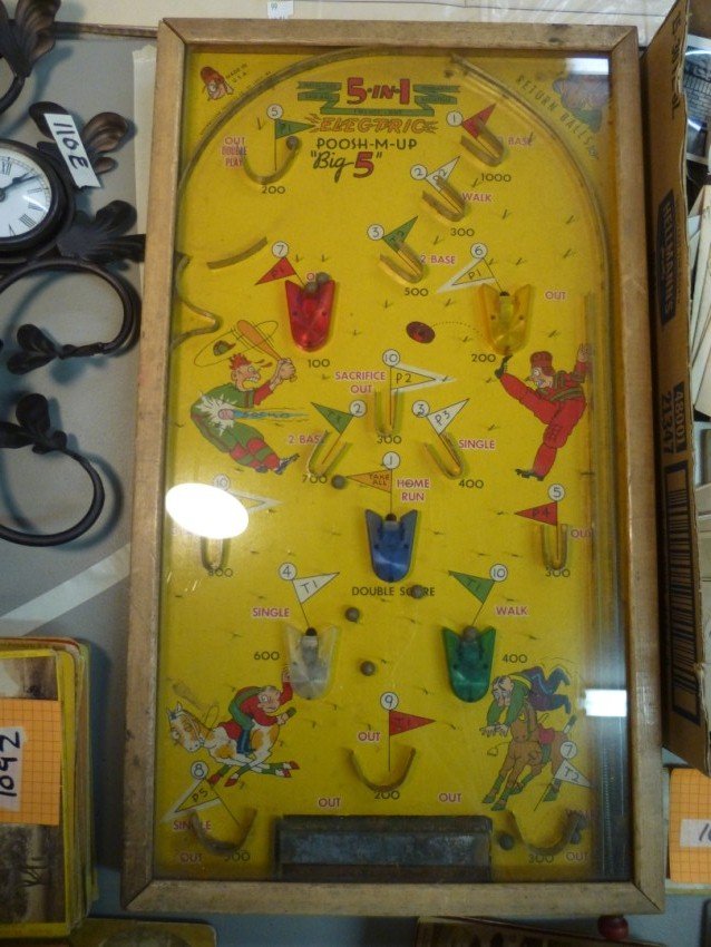 Vintage toy pinball style game: Size: 23.75" x 13.25" Buyer is responsible for pickup or shipping. We have a local UPS store that will ship anything.