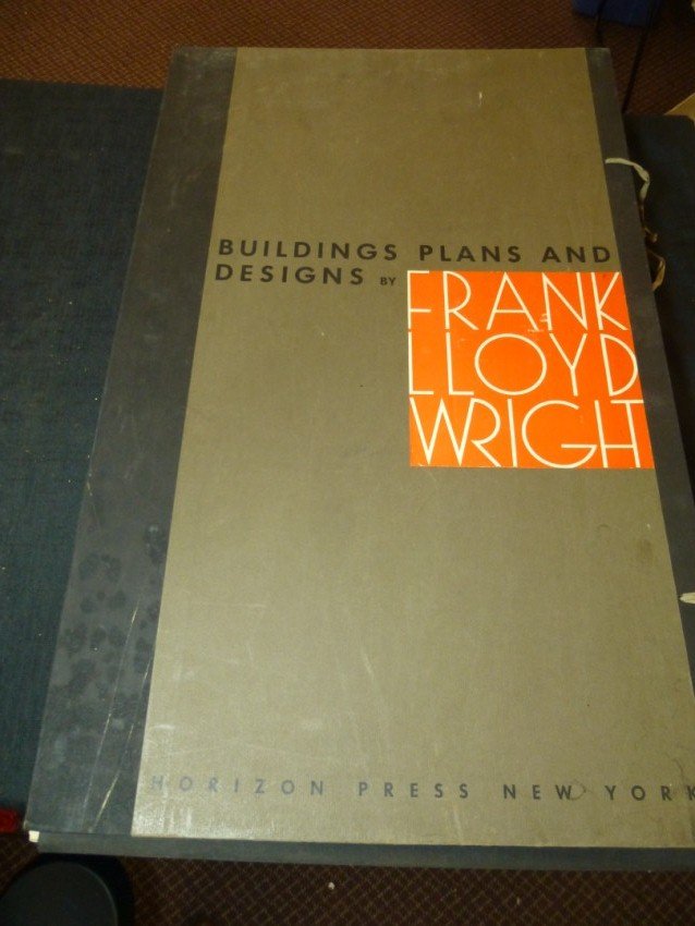 Buildings, plans and designs by Frank Lloyd Wright: Original, numbered copy of this great folio of Wright's designs. A great piece. Buyer is responsible for pickup or shipping. We have a local UPS store that will ship nearly anything.