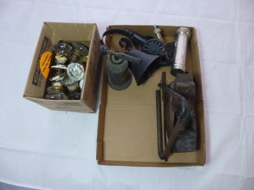 Vintage Hardware Lot: Includes Toy Cannon, bell etc. Shipping 27.50