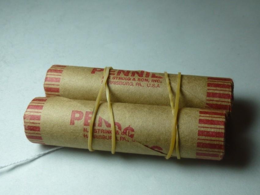 2 unsearched Wheat Penny Rolls w/Indian Heads: Both with Indian Head ends. Shipping 7.50