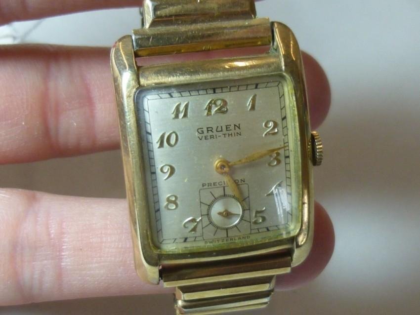 Antique Gruen Veri-Thin Men's Watch: Running. Shipping 7.50