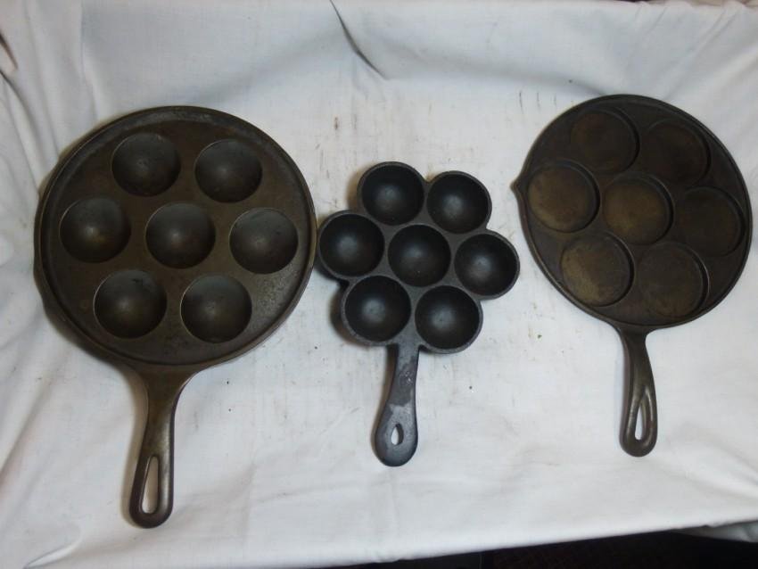 3 Griswold Egg Skillets: Buyer responsible for pickup or shipping. We have a local UPS store that will ship nearly anything.