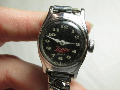 Vintage Mechanical Zorro Kid's Watch: Running. Shipping 7.50