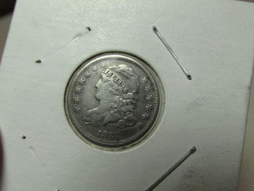 Nice 1837 Capped Bust Dime: In nice shape. Silver. Shipping 5.