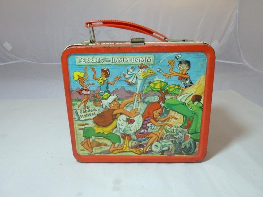 Pebbles & Bam Bam lunchbox: No thermos. Shipping 17.50