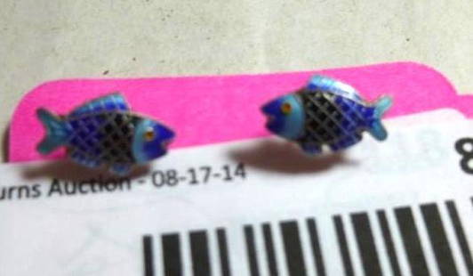 Old Enamel Chinese Export Fish Earrings: Shipping 5