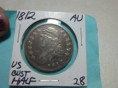 1812 Bust Half Dollar Coin: Really nice. Shipping 4.