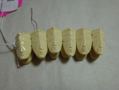 Antique Ivory Head Bracelet: African or SE Asian. Shipping 7.50