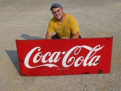 Nice Large Enamel Coca-Cola Sign or Panel