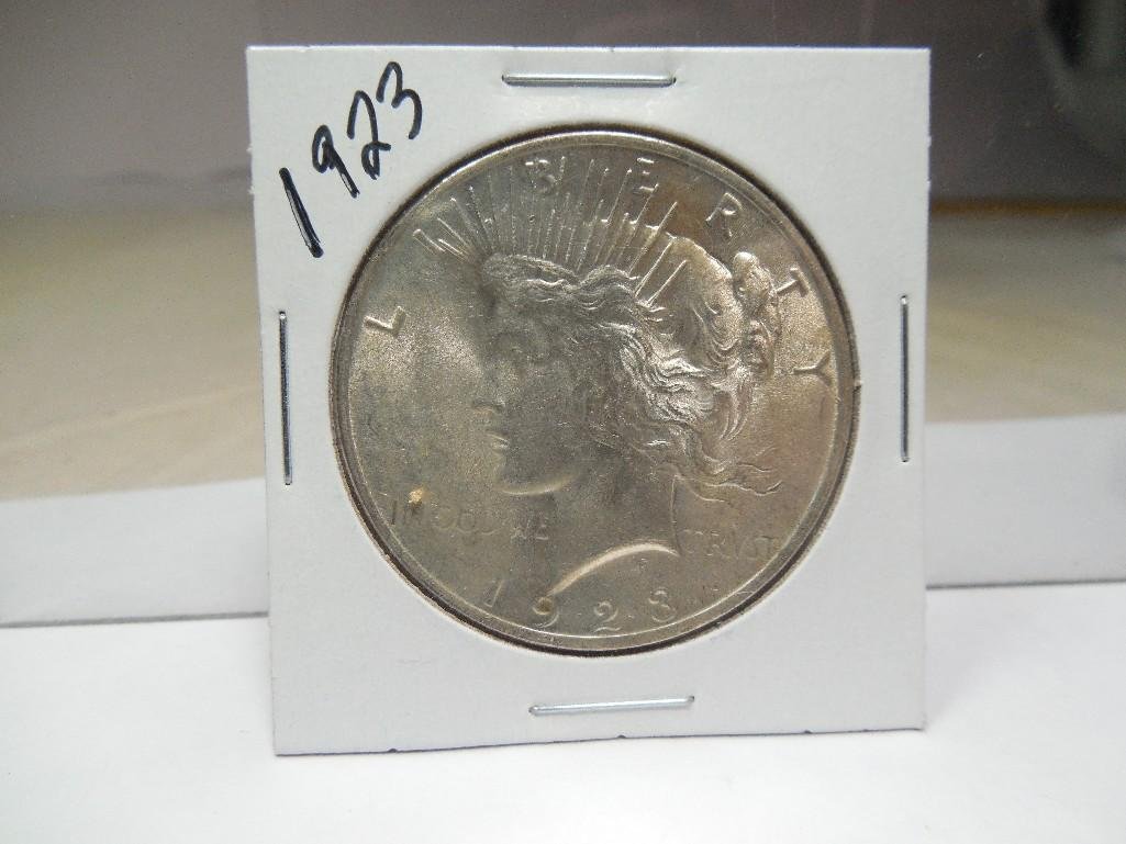 1923 US Silver Peace Dollar Coin: See terms and conditions for shipping info.