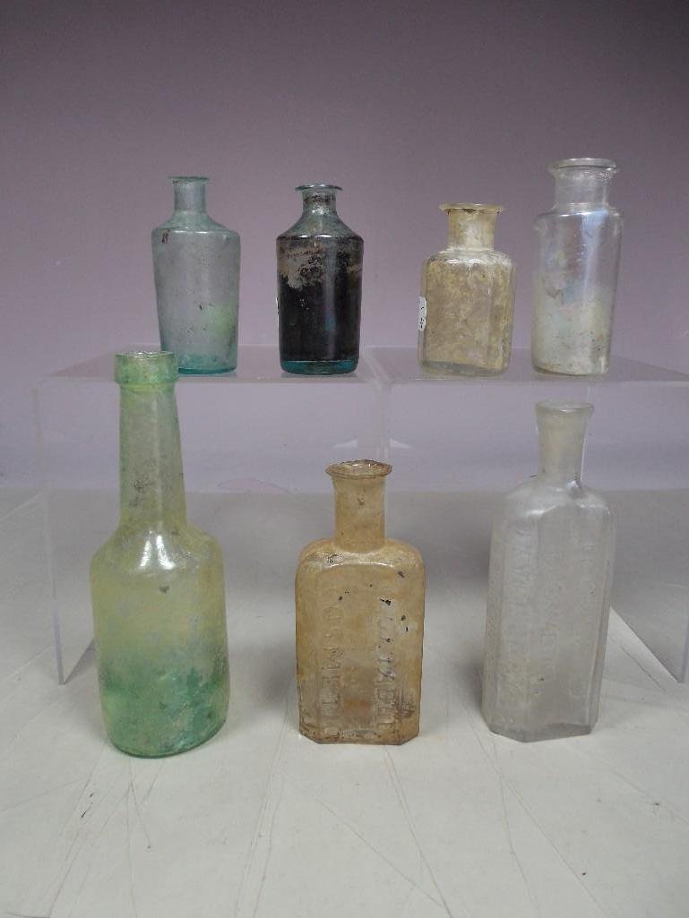 Group Lot of Antique Bottles of Many Colors: See terms and conditions for shipping info.