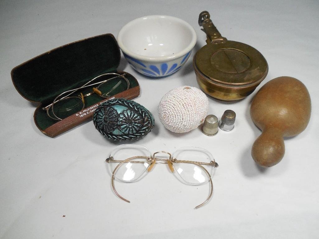 Large Lot Vintage Items Inc. Camp Stove, Glasses: Shipping 15