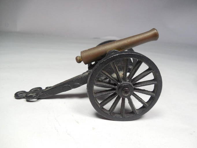 Antique Toy Cannon In Bronze W/touch Hole