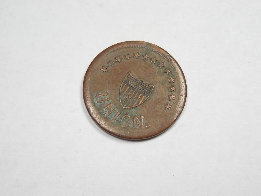 Rare Masonic Civil War Union Patriotic Token: Among the rarer of the Civil War tokens. Shipping 7.50