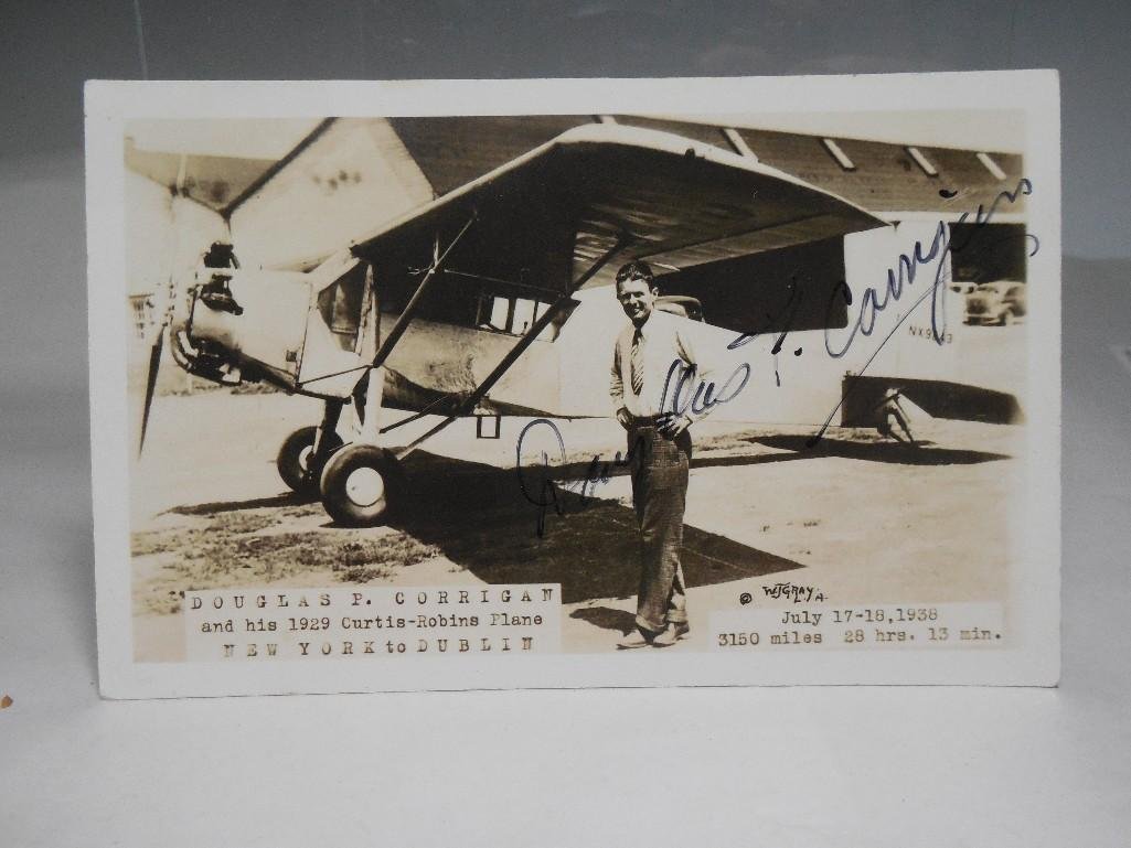 Old Autographed Photo Aviator Wrong-Way Corrigan: A nice piece. Interesting story. Shipping 7.50