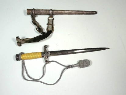 Nazi German WWII Heer Dagger + Portepee, Scabbard: A very fine original example. Rare to see the Portepee. 