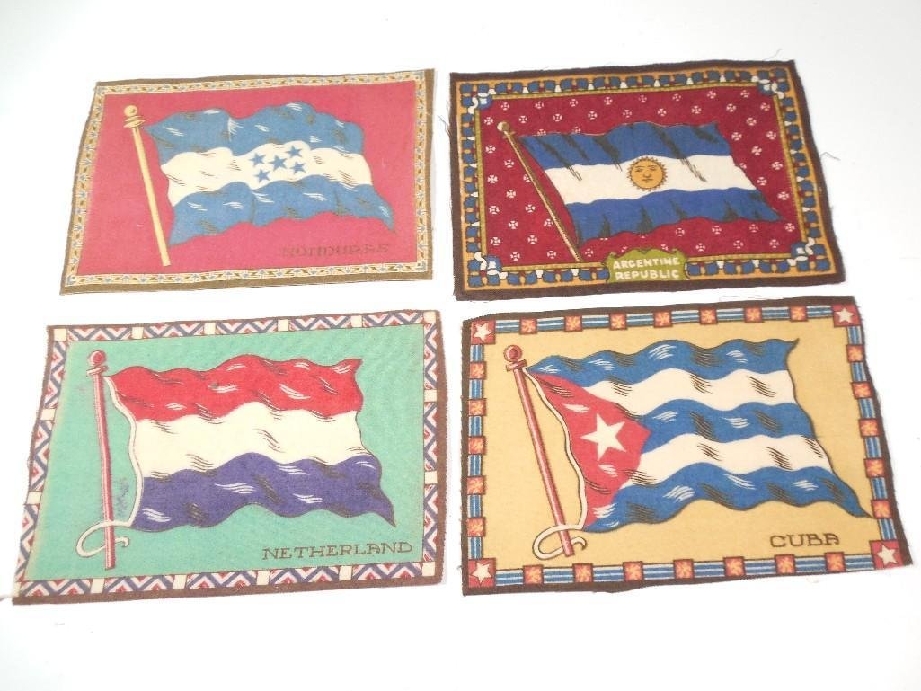 Group Lot of 4 Tobacco Flags: Group Lot of 4 Tobacco Flags