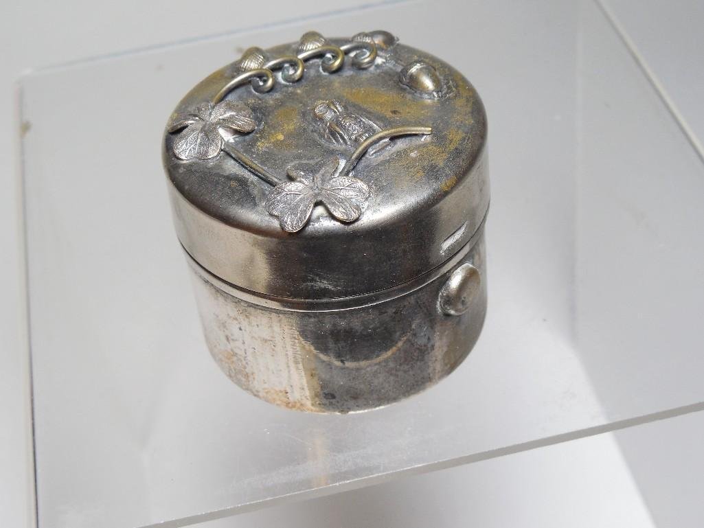 Antique Art Nouveau Owl Travelling Inkwell: Antique Art Nouveau Owl Travelling Inkwell