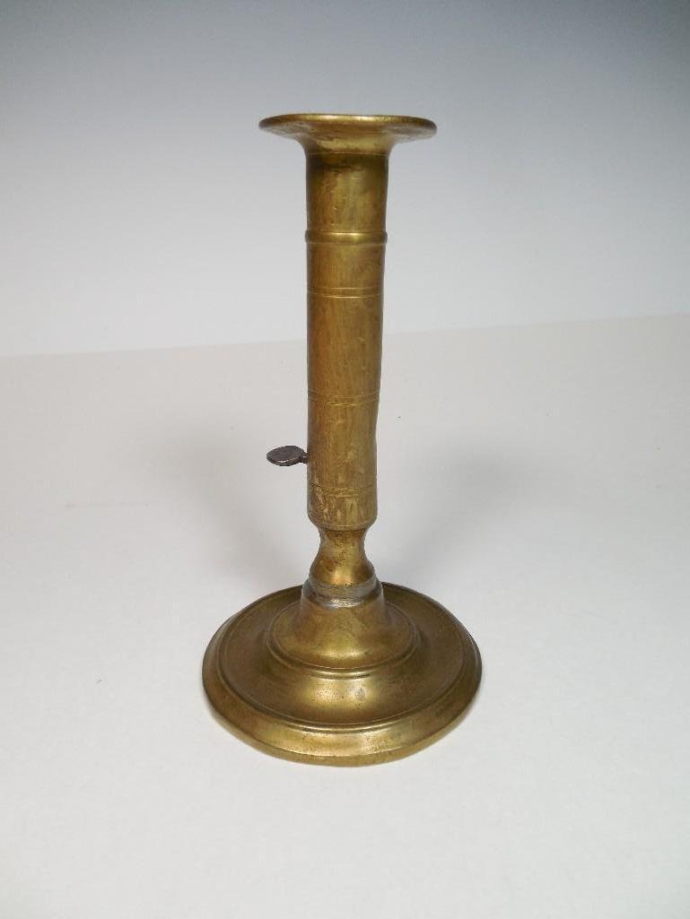 Antique Brass Hog Scraper Candle Stick: Antique Brass Hog Scraper Candle Stick