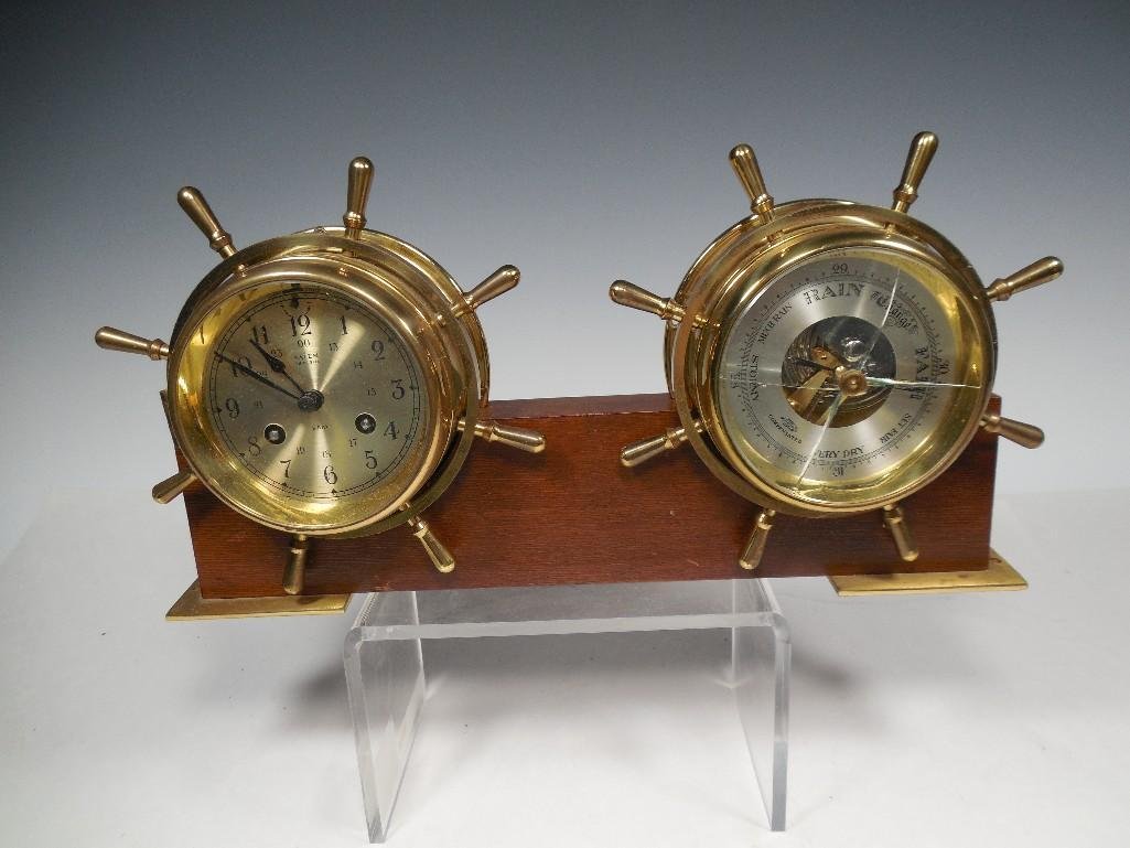 Vintage Barometer Clock Desk Set Made in Germany: Barometer needs new glass