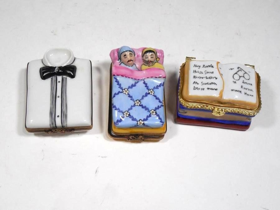 Group Lot of 3 Limoges miniature boxes: Group Lot of 3 Limoges miniature boxes