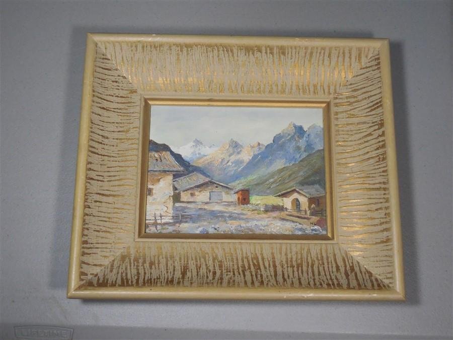 1950s European Mountain Painting Herman Lorenz: 1950s European Mountain Painting Herman Lorenz