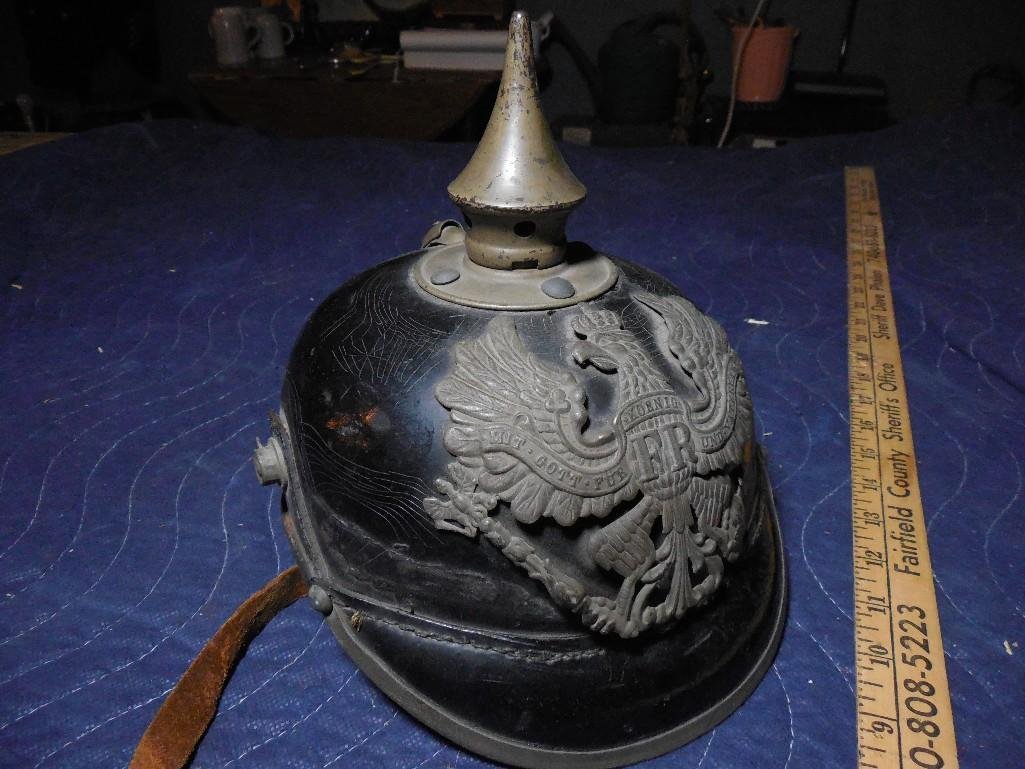 WWI German Prussian Military Pickelhaube Helmet: WWI German Prussian Military Pickelhaube Helmet