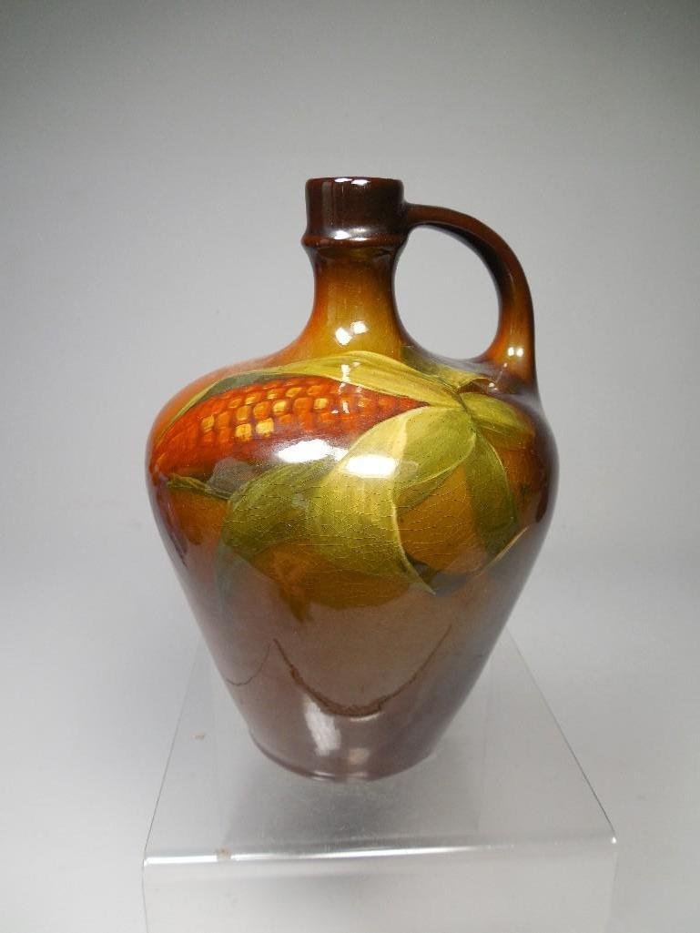 Antique Rozane Ware Vase w/Painted Corn Cob: Antique Rozane Ware Vase w/Painted Corn Cob
